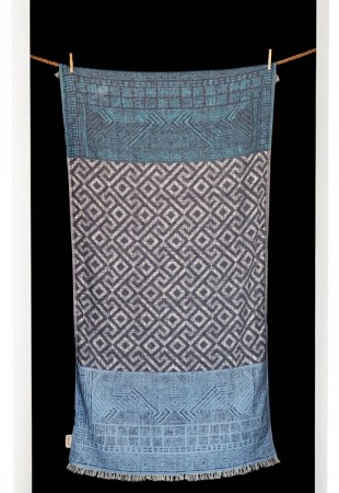 KARYSTOS Beach towel Turquoise | Naviblue | HAMMAM HÅNDKLE